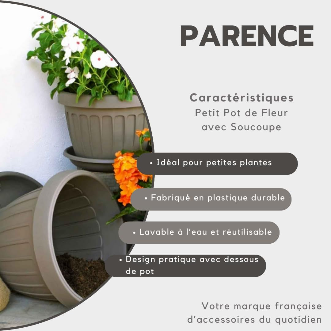 Lille gryde med tallerken - 17 cm gryde med tallerken | Praktisk og let design | Perfekt til planter, stiklinger eller tidlige skud 17 cm