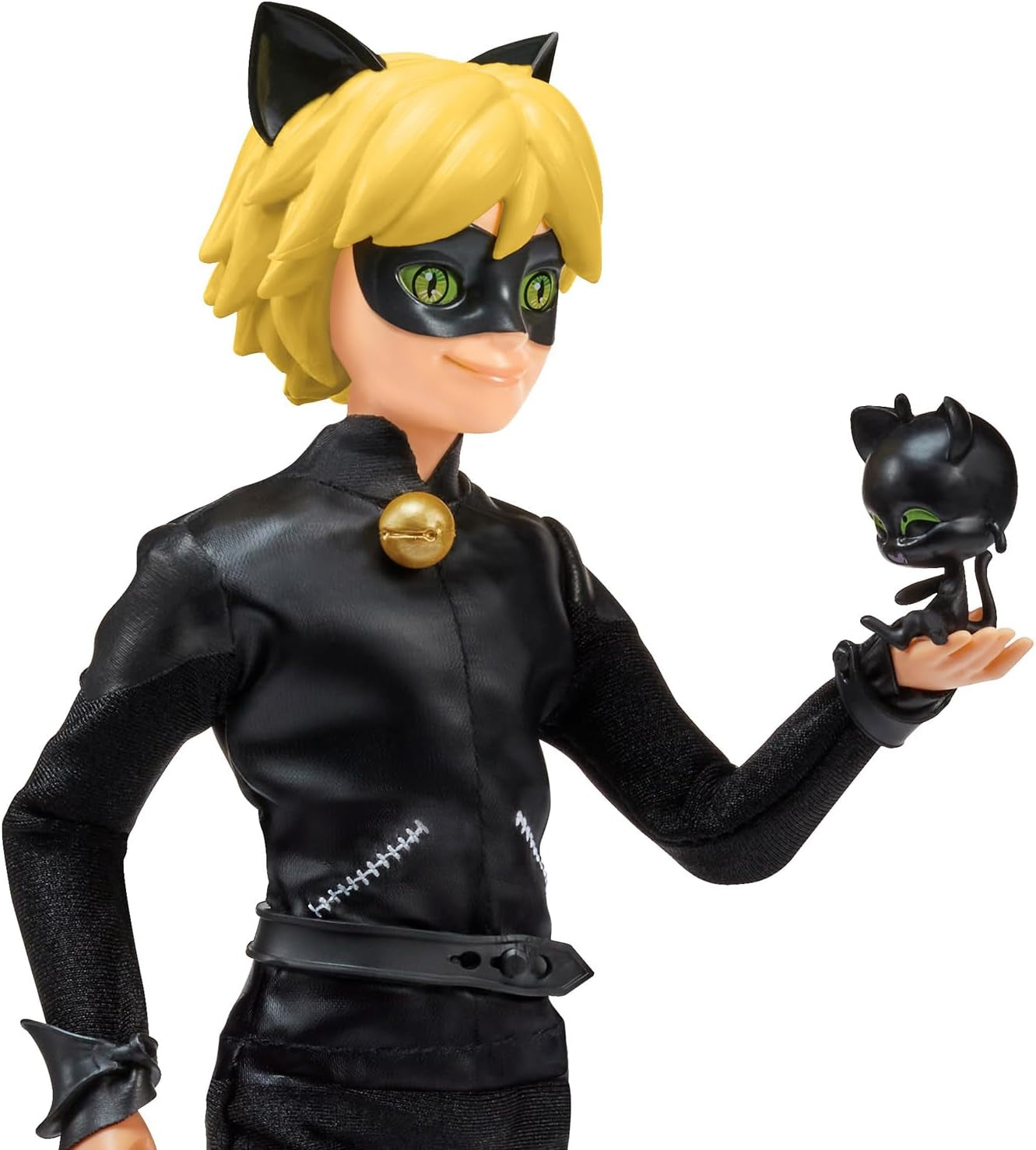 BANDAI - Miraculous Mariehøne - 26 cm Mannequin Doll - Motan Noir - Officielt licenseret Miraculous - Motan Noir Artikuleret Dukke - Legetøj fra 4 år og opefter - P50002