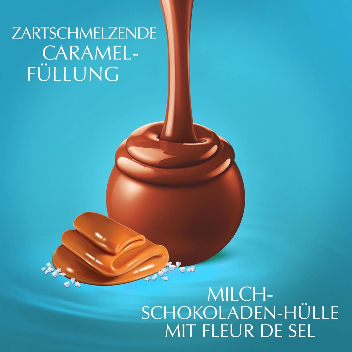 Lindt Chokolade | LINDOR saltkaramelkornet | 500g | 38 mælkechokoladekugler med saltkaramelfyld | Gave af chokolade