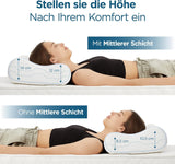 ORTHOVERSE ortopædisk pude - nakkestøttepude, sovepude, pude, memory foam pude, pude, nakkesmerter pude - højdejusterbar, aloe vera betræk, lægehjælp Naty Shop Cervical Ortopædiske puder