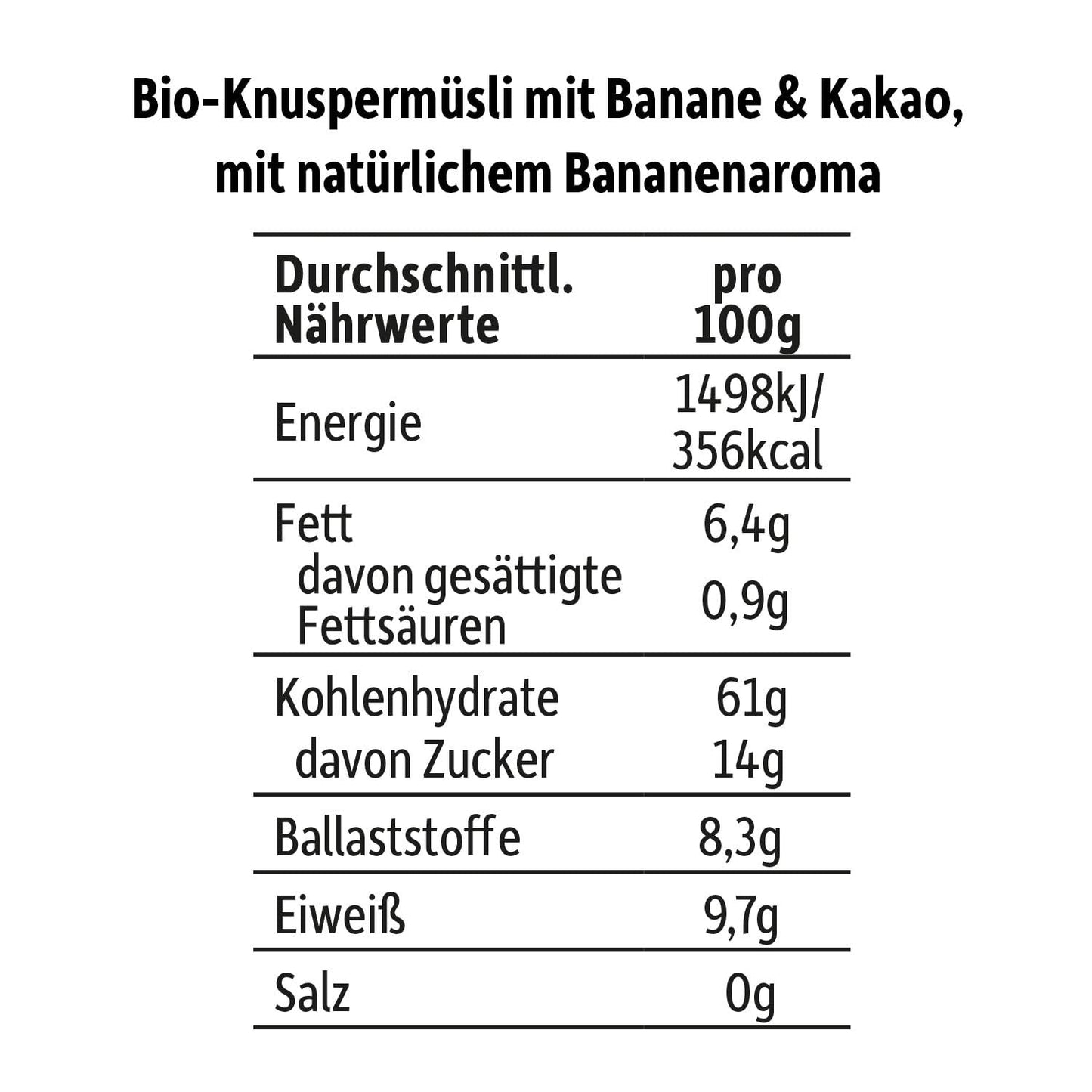 FRECHE FREUNDE KIDS, Bobs & DIKKAs Crunchy Banana Cacao Müsli, Crunchy Chokolade Müsli til børn, Lavt sukkerindhold, ingen tilsætningsstoffer, 100 % vegansk, 6 stykker (6 x 280 g)
