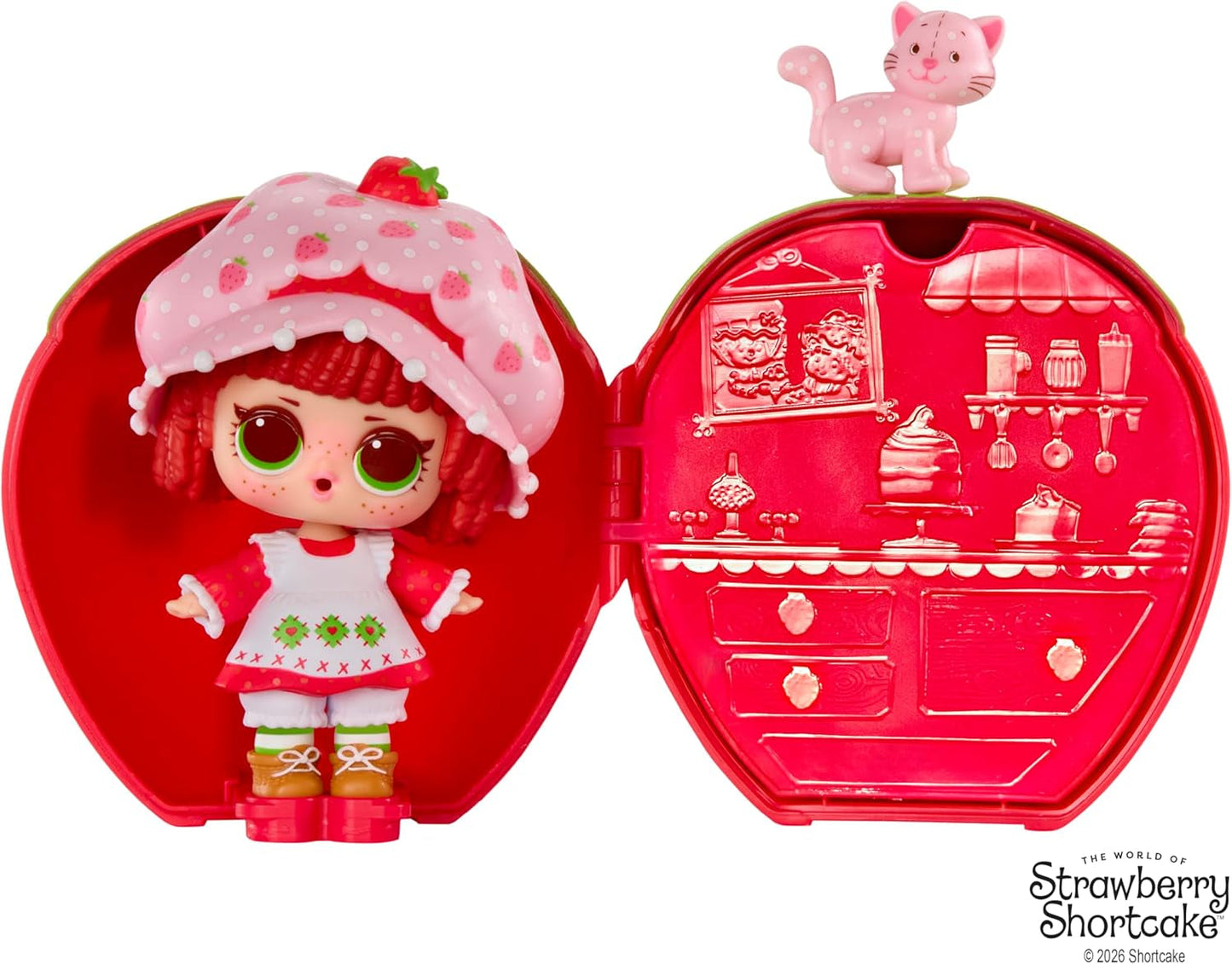 LOL overraskelse! Elsker Strawberry Shortcake Tots - Duftende samlerdukker med 7 overraskelser, kæledyr, mode, sko, hat, legesæt med Strawberry Shortcake Convertible House, i alderen 4+
