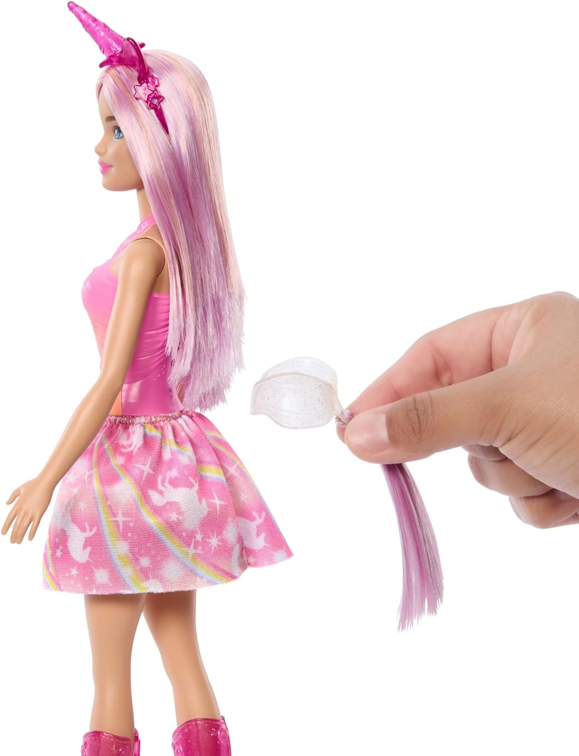 Barbie Unicorn Dolls med farverigt fantasy-hår, farvegradient-outfits og fantasy-tilbehør omkring enhjørningstemaet, HRR13 Naty Shop Dolls