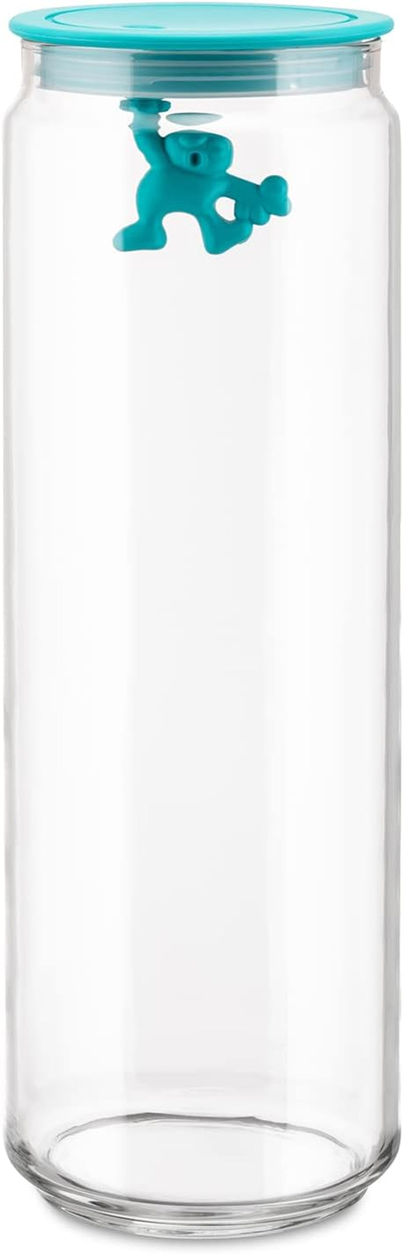 Alessi "Gianni" køkkenkrukke i glas med forseglet låg, termoplastisk harpiks, sort, 27,5 x 13,5 x 28 cm Madopbevaringsbokse Naty Shop Lyseblå 1,9 X 13,5 X 9 Cm