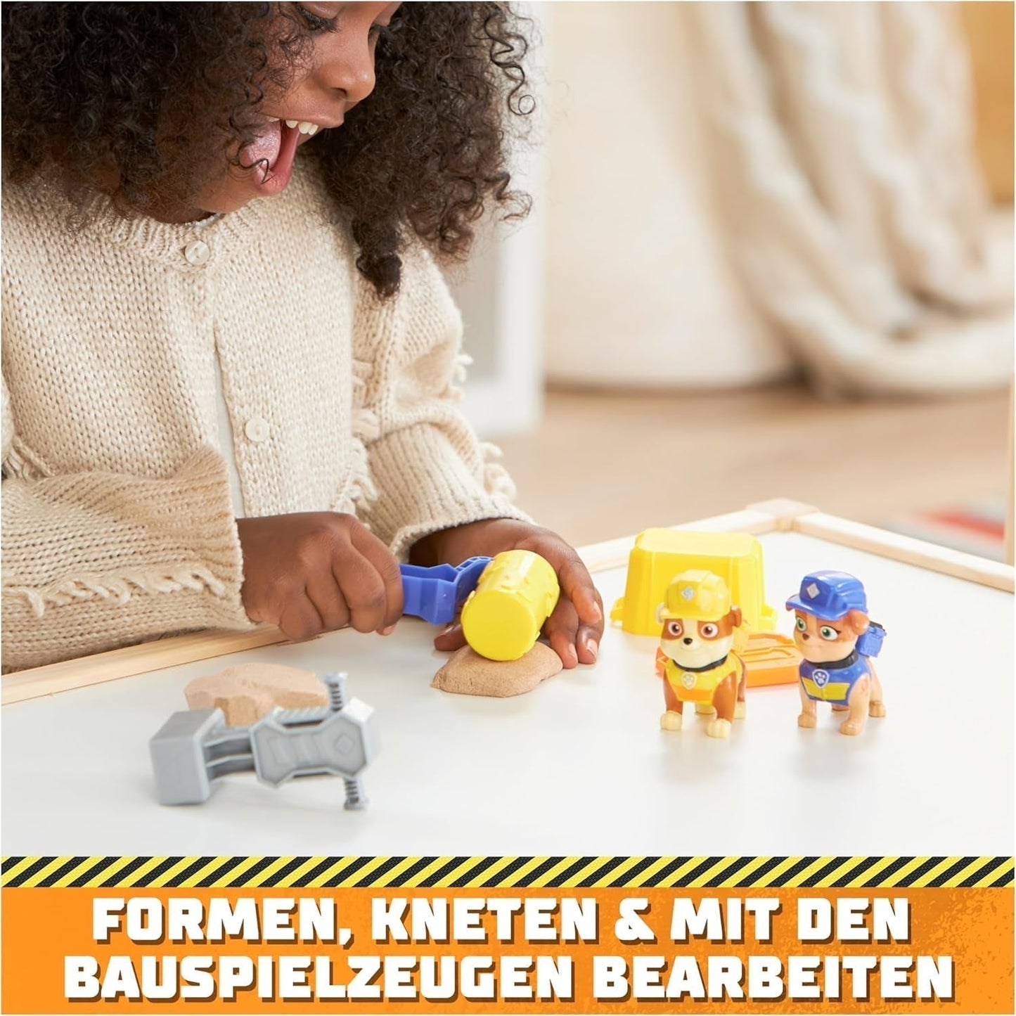 Rubble & Crew - Rubble & Mix figur actionfigurer sæt, 2 byggelegetøj og 85G kinetisk byggesand, legetøj egnet til børn fra 3 år og opefter action figurer Naty Shop