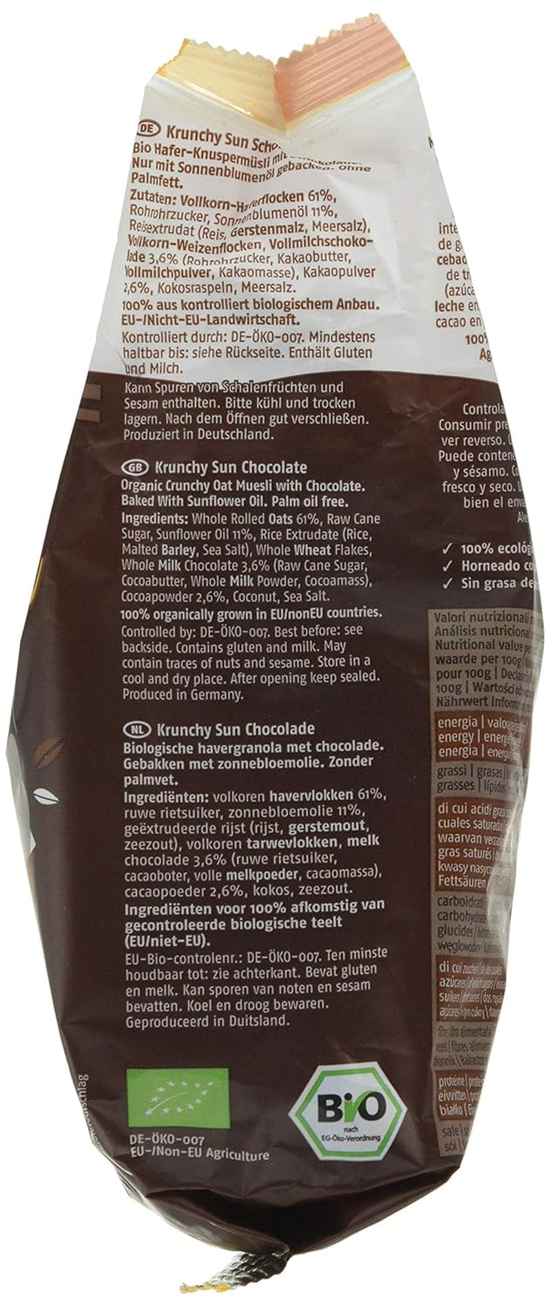 Barnhouse Krunchy Sun | Müsli med chokolade | Økologisk | Vegetarisk, 375 gram