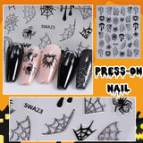 5 stk Halloween 3D negle stickers, 5D stereoskopiske negle stickers, negle dekorationer, negle design tilbehør