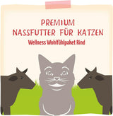 MjAMjAM - Premium våd kattefoder - Wellness-pakke oksekød, pakke med 12 (12 x 125 g), kornfri med ekstra kød