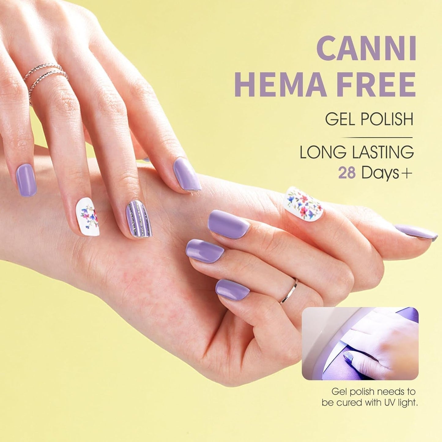 CANNI gel neglelak, semi-permanent, mørk lilla, neglelak, UV gel, soak off, manicure