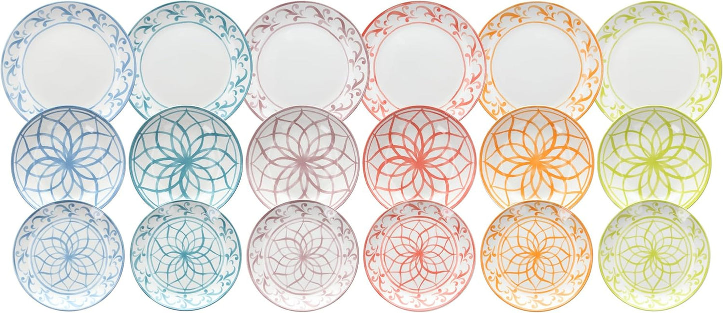 Lisboa bordservice, 18 dele, porcelæn, flerfarvet