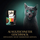 Vådfoder til katte Sheba Selection i portionsposer med kylling og oksekød i sauce 28x85g