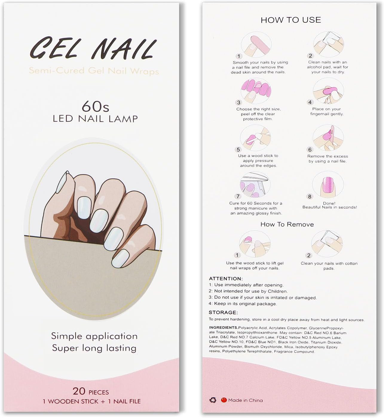JMEOWIO Neglefolie Glitter Gel Neglefolie Selvklæbende neglemærke UV-hærdende Negledekoration Designtilbehør