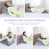 Højdensitetsskum justerbar fjerpude, ergonomisk rygpude til seng og sofa, anti-reflux læsepude til at sove, lege, se tv (tung)