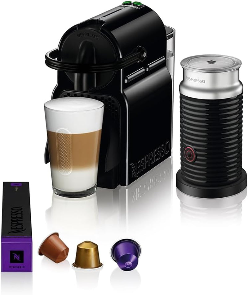 Nespresso kapsel espressomaskine De'Longhi EN 80.B Inissia, højtrykspumpe og energisparefunktion, automatisk slukning efter 9 minutter, kopvolumen til espresso og lungo, 0,7 l vandtank, sort