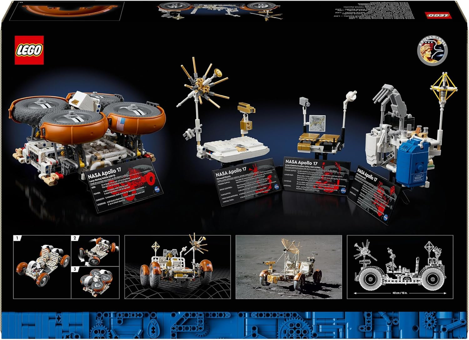 LEGO Technic NASA Apollo Lunar Roving Vehicle (LRV), Lunar Rover-model for voksne, rumsamlerobjekt for videnskabsentusiaster, byggelegetøj, rumfartøjsmodel 42182 byggesæt Besuche den LEGO-Store