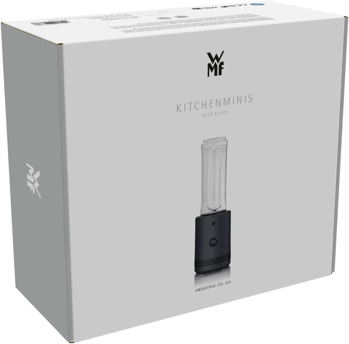 WMF Küchenminis Smoothie-To-Go, Mini Standmixer Mit Zwei Mix-/Trinkbehältern 0,6L, Mixer Hochleistungsmixer 300 W, Edelstahl Matt, Schwarz Kitchen Naty Shop