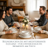Krystal 48 dele porcelænsservisesæt TESTVINDER Klart porcelænsservisesæt Skåle og tallerkner Middagsservice til 12 Pure Living servisesæt i hvid