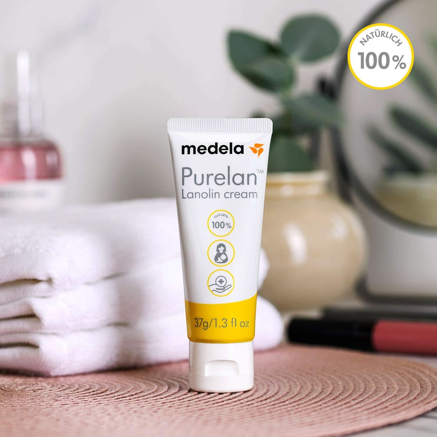 Medela Purelan 37 G Lanolincreme – Schnelle Hilfe Bei Beanspruchten Brustwarzen Und Trockener Haut – 100 % Natürlich, Hypoallergen, Dermatologisk Getestet Und Frei Von Duftstoffen Tilbehør Mad og Amning Bebe Naty Shop