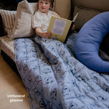 Vægtet babytæppe | 3,5 kg | 100X150cm | Terapi tæppe | Vægtede tæpper | Tungt tæppe (blåt tigeransigt, 3,5Kg-100X150 Cm) BLENKZ Senge og tæpper.