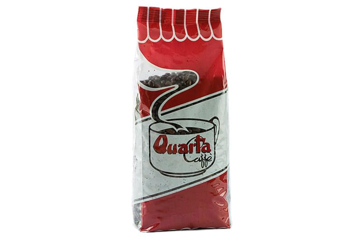 Quarta Caffè Sorte Rossa bønner - Arabica og robust kaffe, 250g, stærk og energisk aroma - 1 pakke á 250g. Produceret i Apulia, Salento
