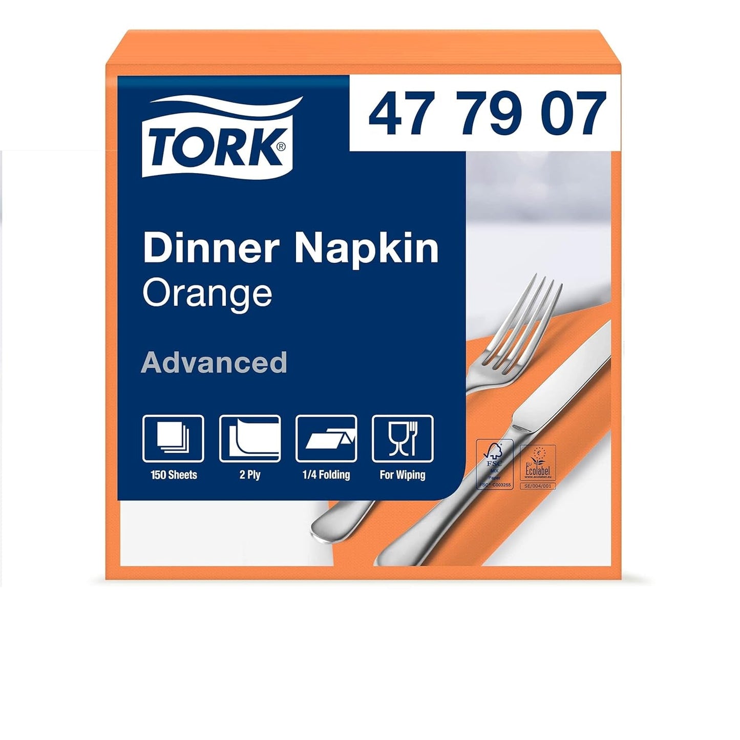 Tork Linstyle 509542 sorte cocktailservietter, 1/4 fold, 1 lag, 23,8 x 23,8 cm, 1 x 100 servietter