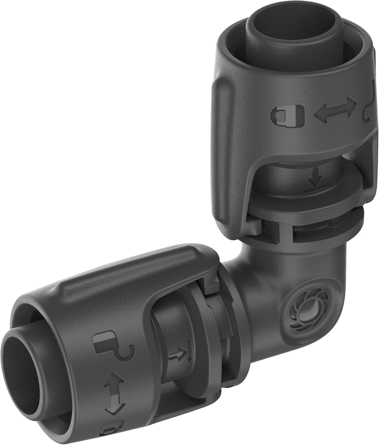 Gardena mikro-drypvandingssystem L-stykke 13 mm (1/2"): Rørforbindelse til at vende 13 mm forsyningsrør, værktøjsfri samling, genanvendelig (13202-20)