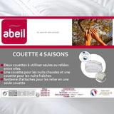 Abeil 4-sæsons quilt, hvid, polyester, hvid, 240 X 260 Cm Dyner og dyner Naty Shop
