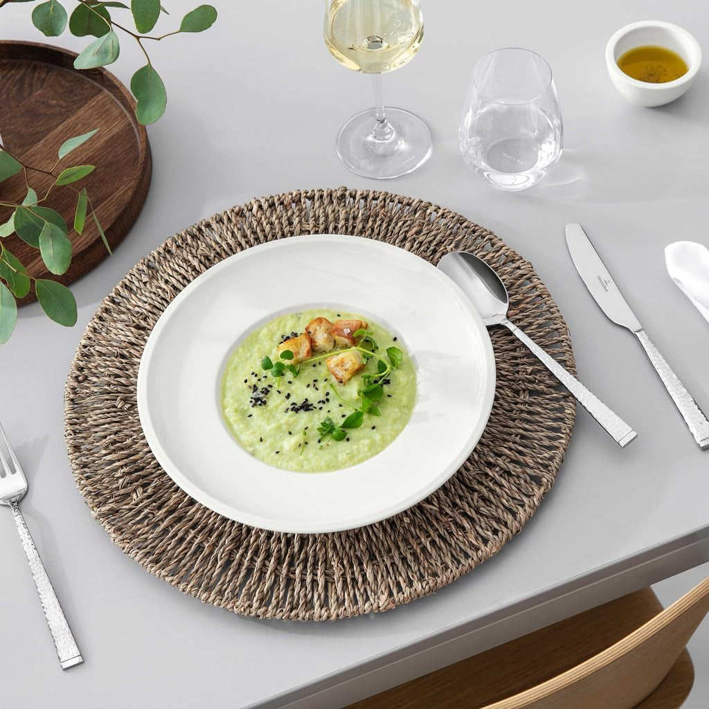 Villeroy & Boch - Artesano 6-delt porcelænssæt til 2, hvidt, tåler opvaskemaskine, mikrobølgeovn, bestiksæt, tallerkensæt, middagstallerkener, morgenmadstallerkener, middagstallerkener, premium porcelæn
