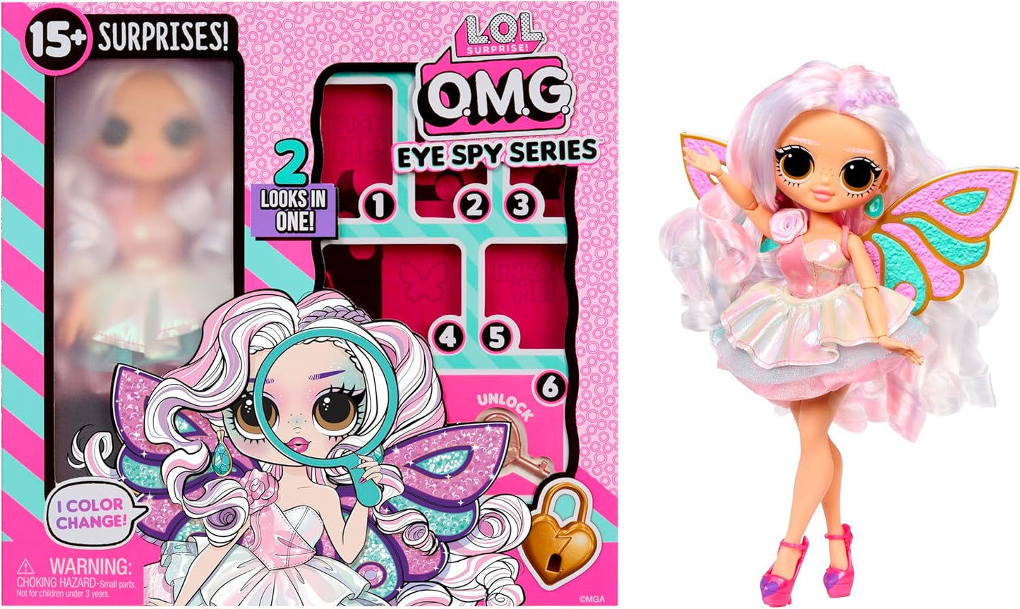 LOL overraskelse! OMG Eye Spy Series - Fairy - Indeholder 1 dukke med outfit og tilbehør, puslespilsløsning og overraskelsesopdagelse, 4 samledukker