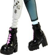 Monster High Frankie Stone Doll i denimjakke og shorts, Inkluderer Dog Watzie og tilbehør såsom rygsæk, snack og notesbog, HXH73 Naty Shop Dolls