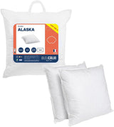 Blå Câlin sæt med 2 puder med fast komfort "Alaska", super fyld, 100% bomuld Percale konvolut, hvid, 65 X 65 cm Firkantet form Naty Shop Standard puder