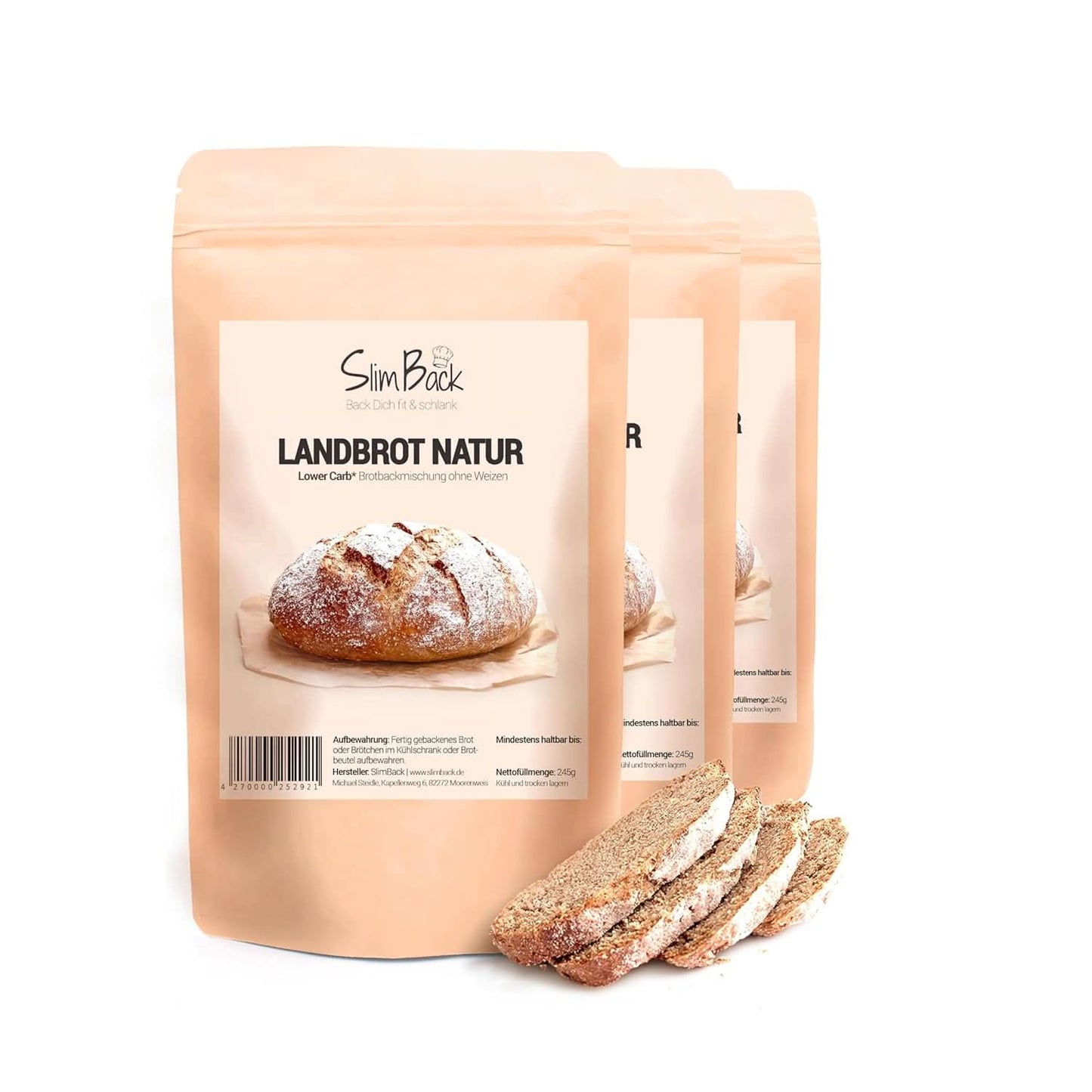 LOWER CARB BRAD BLEND, keto, vegansk og glutenfri, soja- og kornfri proteinbrød alternativ Køkken Naty Shop Sæt 3 x 245 gram