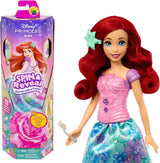 Mattel Disney Princess Ariel Spin & Reveal Fashion Dukkesæt med 11 overraskelser, inklusive 5 tilbehør, 5 klistermærker og en legescene inspireret af filmen HTV88