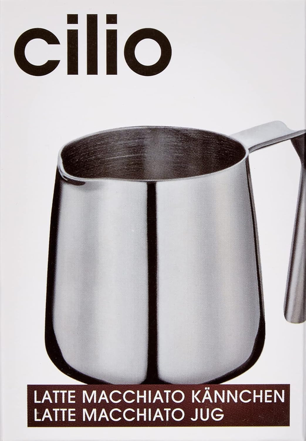 Cilio 0000201383 Latte Macchiato karaffel, rustfrit stål, sølv, 6,4 x 7,4 x 7,6 cm