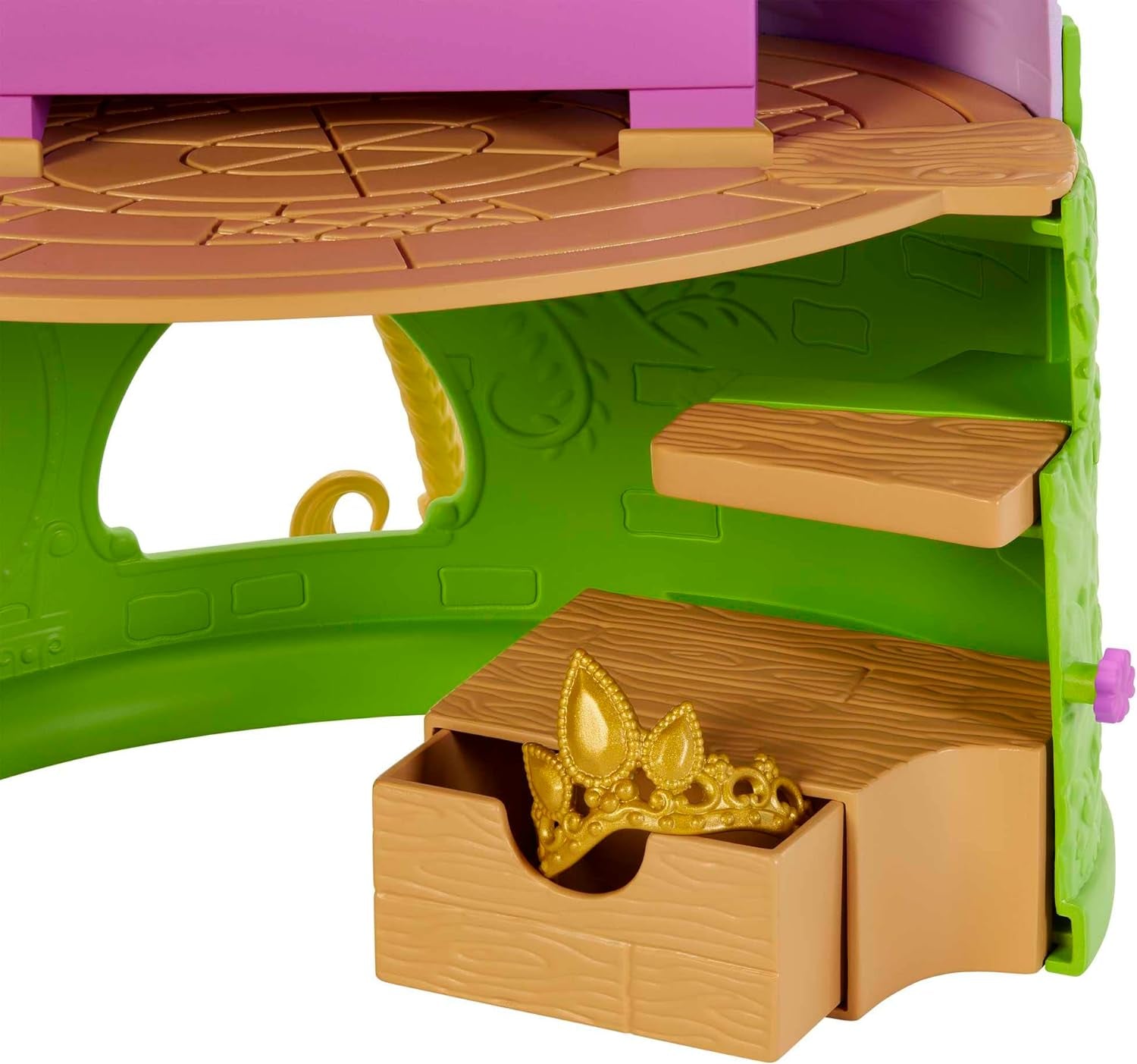 Disney Princess HMV99 - Rapunzel bevægeligt dukke- og legetårn med sjov rundt omkring, 6 legeområder og 15 tilbehør, inspireret af Disney-filmen, legetøj til 3-årige dukker Naty Shop-dukker