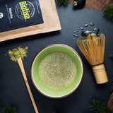 Økologisk Matcha-te 100g - Original Matcha-pulver - Tea Latte Smoothies - Økologisk Matcha af højeste kvalitet fra Japan - Aftappet og kontrolleret i Tyskland - Biotiva