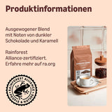 af Amazon Espresso Crema Röstkaffee Ganze Bohnen, 1 kg (2 pakker á 500 g), Rainforest Alliance-Zertifizierung