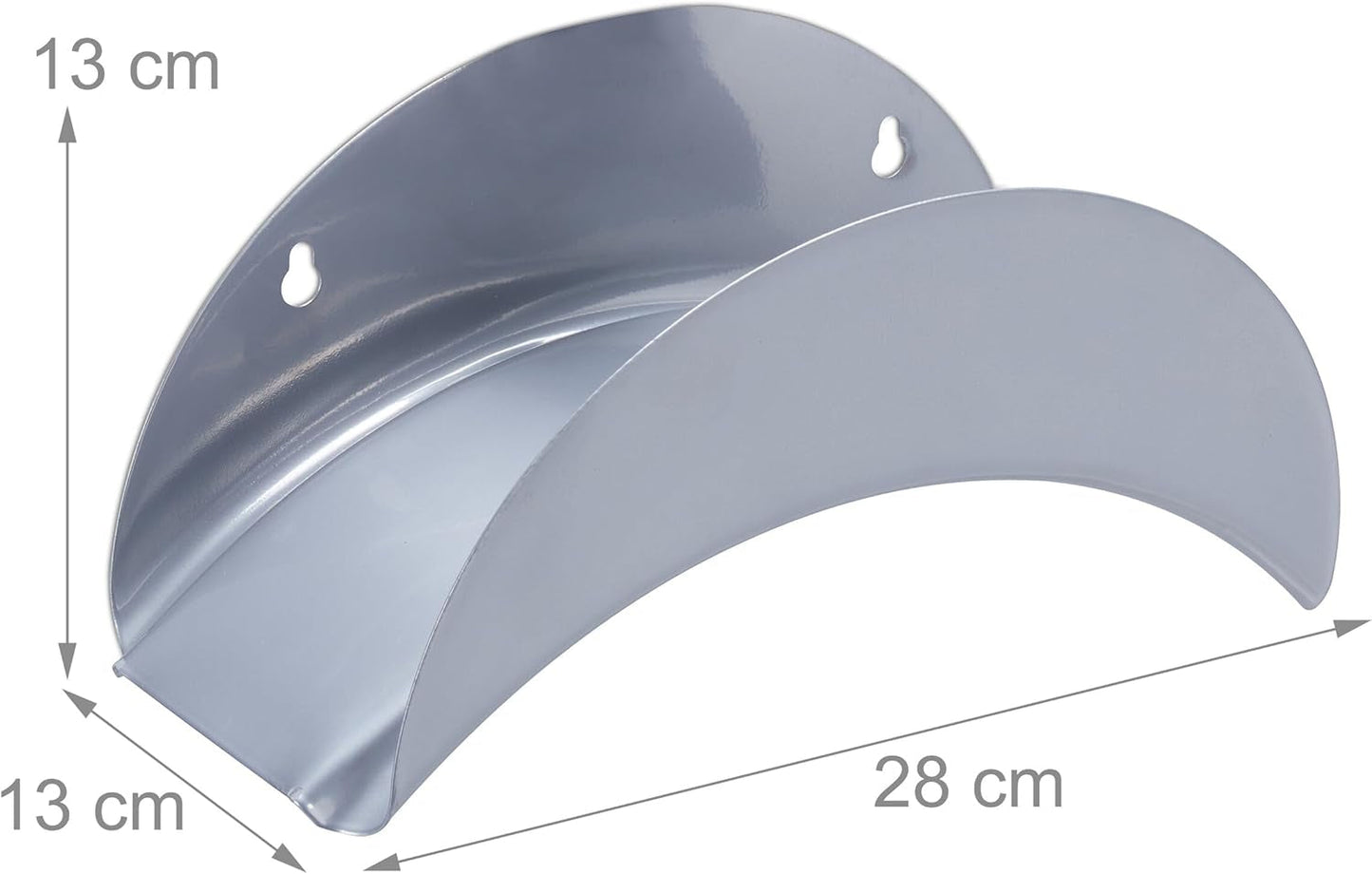Relaxdays Vægslangeholder Sæt med 2 til 30m 1/2" Slange Haveslangeholder Metalslangeholder Grå