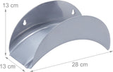 Relaxdays Vægslangeholder Sæt med 2 til 30m 1/2" Slange Haveslangeholder Metalslangeholder Grå