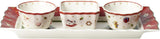 Villeroy & Boch - Toy's Delight saucesæt, 4 dele, serveringsfad med skåle, julesovssæt, legetøjsborddekoration, serveringsbakke, skåle, juleservice, premium porcelæn