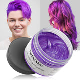 Midlertidig hårfarve, styling af hårfarve til mænd, kvinder, naturlig hårpomade, hårfarvevoks til fest, cosplay og halloween, 4,23 oz (sølvgrå) Naty Shop hårfarve 5 lilla