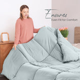 Utopia Sengetøj Helsæson Dyne 250g/m² Plys silikoniseret fiberfyld Dobbeltseng syet i æske (dobbeltseng XL lysegrå) Naty Shop dyner og dyner