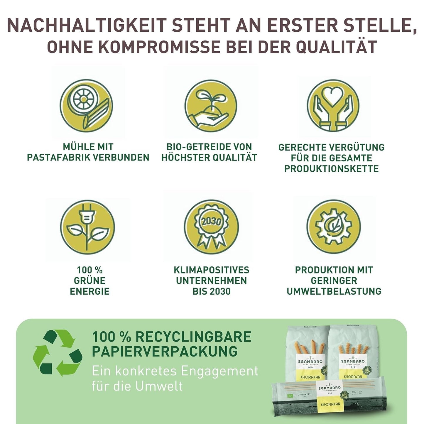 Økologisk Penne Rigate Pasta N.91 - 500g fra Khorasan Wheat - Antik hvede, rig på protein, 100% dyrket i Italien - Alsidig i køkkenet og rig på næringsstoffer