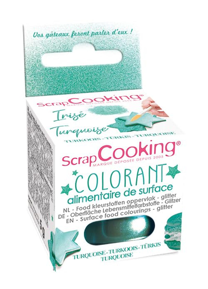 Scrapcooking - Limegrøn madfarve - Spiselig glitterpulver til overflader - Til kager, småkager, makroner, chokolade og fudge - Limegrøn - 4087