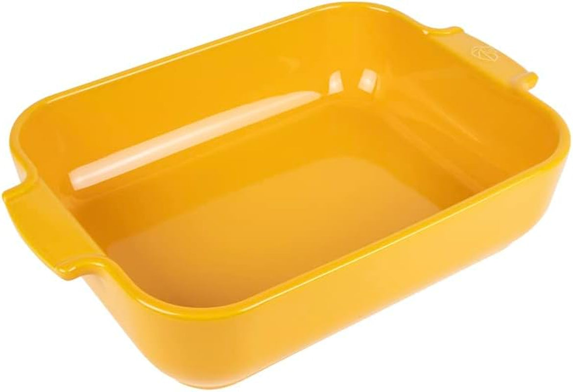 Peugeot Appolia Rechteckige Auflaufform Mit Griffen, Keramik, Schiefer / Grau, 8,3X40,5X27,2 Cm, Fassungsvermögen: Ca. 4 L, 60022 Forme og bakker til bagning Naty Shop Safrangelb