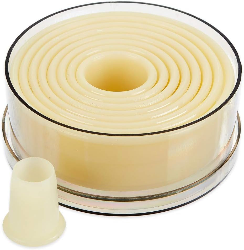 Thermohauser kiksformsæt (nylon), rund og glat, hvid, diameter 2,0-10,0 cm, 9 stykker, plastik