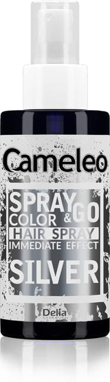 Cameleo - Spray & Go - hårfarvespray - lilla - til blondt, platinblondt og gråt hår - spray blot og gå - semi-permanent - øjeblikkeligt resultat - karnevalshårfarvespray - 150 ml Naty Shop sølv hårfarve 150 Ml (1 pakke)