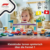 LEGO DUPLO Town F1 Team Racerbiler Med Racers, byggelegetøj til hele familien, fantasifuld legeoplevelse, fødselsdagsgave til småbørn, drenge og piger fra 2 år 10445 Byggesæt Besuche den LEGO-Store