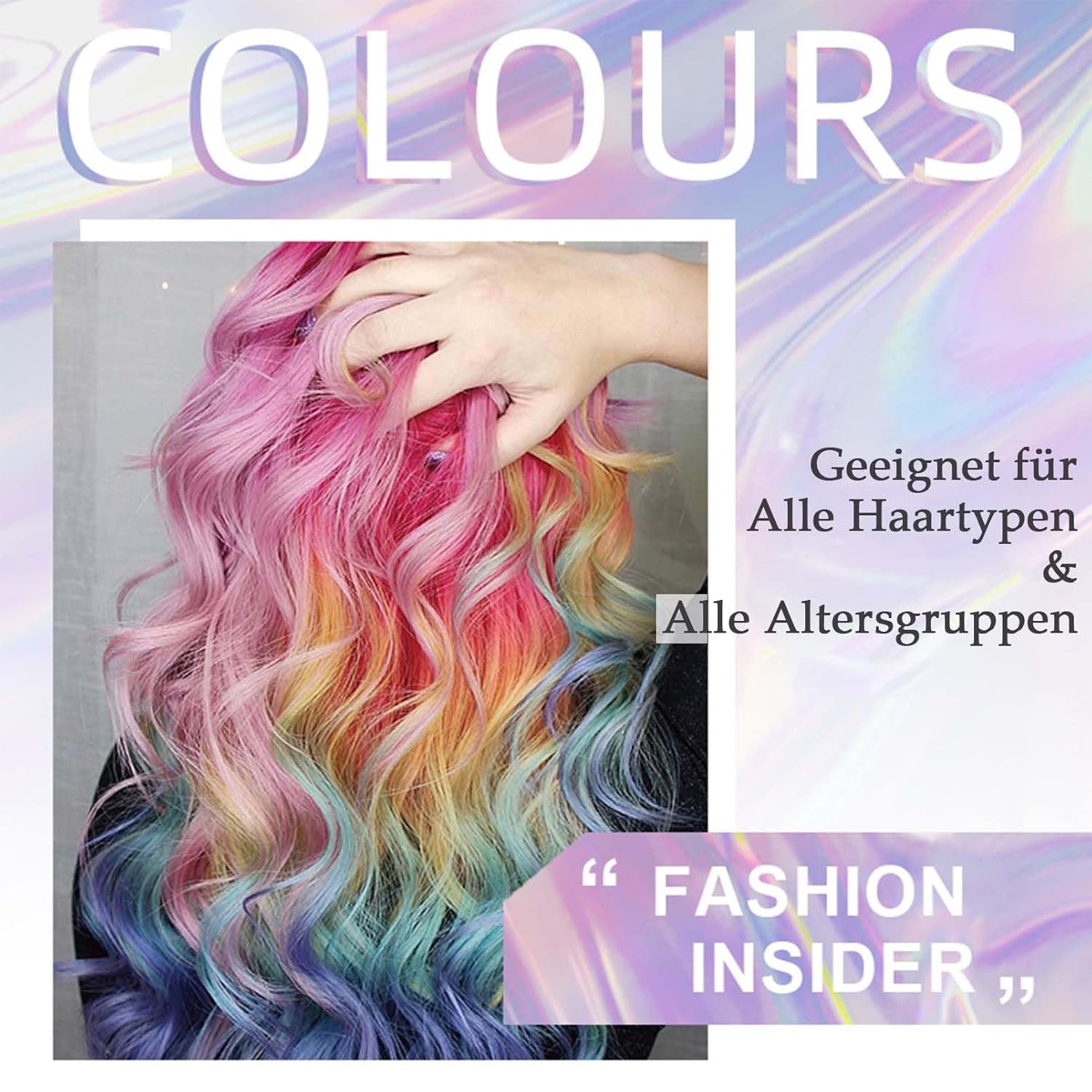 Øjeblikkelig hårfarve 6 farver Midlertidig hårmascara til piger og kvinder vaskbart hår kridt regnbuehårmascara hårfarve til karneval Halloween cosplay fest fødselsdag (A) Naty Shop hårfarve