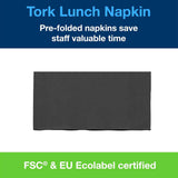 Tork 477851 Sorte 1/8 fold frokostservietter / 2-lags forfoldede papirservietter til snacks eller små måltider / Avanceret kvalitet / 10 X 200 (2000) servietter / 32,6 X 33 cm (L X B)